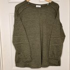 Andr  e By Unit Womens S Olive Green Lightweight Knit Relaxed Oversized Fit  Nwt