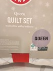 Martha Stewart Queen Size Holiday 3 Piece Quilt Set Gray White Deer And Trees