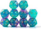Polyhedral D20 Dice Set  Acrylic  20mm  Green Purple  Rpg Dnd Mtg Table Games