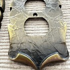 Two Vintage Decorative Metal Outlet Wall Plate Covers   Antique Brass Scrolls