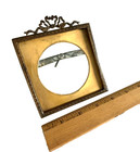 Antique Brass Photo Frame Small 4  English Bow Top W Brass Mat Self-easel