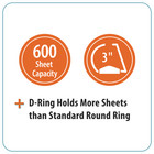 Pen gear Durable View 3-ring Binder With 3-inch Rings 4-pack  white 