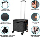 Foldable Utility Cart Folding Portable Rolling Crate Handcart W  Durable Handle