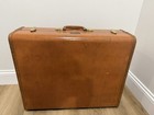 Vintage 1950 s Samsonite 4637 Luggage Suitcase- Leather Brown - Owned By Ceo