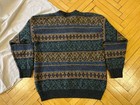 Vintage Antartex Shetland Wool Sweater Nordic Fair Isle Made In Scotland L