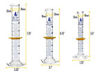 Eisco Labs Graduated Cylinder Set - 10ml  25ml   50ml - Astm  Class A