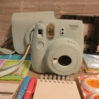 Fujifilm Instax Mini 9 Instant Camera Ice Blue Bundle Frames Close-up Lens Case