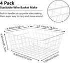 4 Pack Deep Freezer Organizer Bins Stackable Wire Basket For Organizing White 