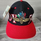 Vtg 90s Indianapolis Indy500 Motor Speedway Large Letter Snapback Hat Logo 7 Cap