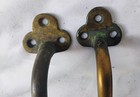 Antique Vintage Pair Of Old Screen Door Cabinet Trunk Handles Solid Brass 5 3 4 