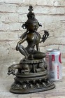 China Pure Bronze Tibet Buddhism Guan-yin Kuan-yin Buddha Statue Sculpture