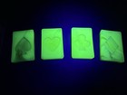 Vintage 1930s Houze Glass Players Aces Slag Glass Ashtray Set Uranium 
