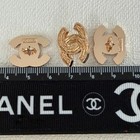 Set Of 6 Chanel Cc Logo Designer Buttons 15 Mm X 20 Mm Replacement Gold Tone