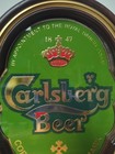 Vintage Carlsberg Beer Sign Mirror With Wood Frame Copenhagen Denmark 12 5 x 16 