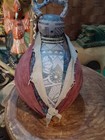   awesome Vintage Native American Painted Deer Woman Gourd Art Handmade  Nice   