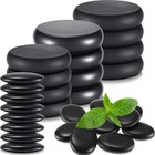 20 Hot Massage Stones Set - Black Basalt Rocks For Spa  Face  Back   Foot Therap