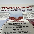 Rare Vtg Pennsylvania Game Commission Poster Official Flower Animal Bird Tree