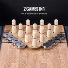 9ft Shuffleboard Table Led Light Up 2-in-1 Bowling Combo Family Game Room