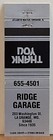 Ridge Garage La Grange Mo Missouri Vintage Matchbook Cover