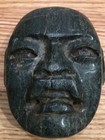       pre Columbian Olmec Jade Stone Face Mask Pendant