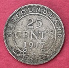 1917 Newfoundland 25 Cents Silver Coin