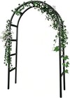 7 8ft Garden Arch  Metal Trellis For Climbing Plants Outdoor   Black Garden Arbo