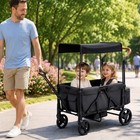 All-terrain Stroller Wagon For 2 Kids Toddlers With Canopy Adjustable Handlebar