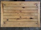 Vintage Solid Oak Rustic Coffee Table With Metal Studs 