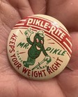 1940   s Vintage Mr  Pikle Advertising Button Pin Funny Cute Nostalgic  75 Inch 