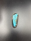 Vintage Hand Made Sterling Silver Large Turquoise Western Bolo Tie Slide Only
