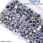 150 210pcs Stainless Steel Hex Lock Nuts M3-m8 Self Locking Assortment Kit Set