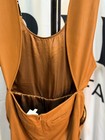 Women s Brown Leather Overall Jumpsuit Size S Square Neck Sleeveless One-piece