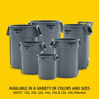 Rubbermaid Brute 32 Gal Heavy Duty Commercial Trash Can W  Lid Gray