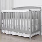 3 Piece White- Crib Rail Cover Protector Safe Teething Guard Wrap -standard Crib