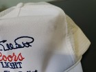 Vintage Coors Light Racing Bill Elliott White Mesh Snapback Trucker Hat Nascar