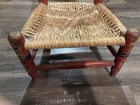 Vintage Pennsylvania Dutch Child   s Chair With Hand Woven Hemp Seat Nice Patina