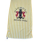 Vintage 80s Giorgio Beverly Hills Yellow White Striped Beach Towel Portugal