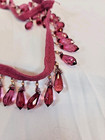 1  Purple   Clear Crystal Beaded Fringe Purple Trim 29 Inches