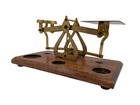 Vintage Brass   Wood Postal Scale With Cherry Finish Made In England No Weights