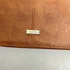 Christian Art Gifts Faux Leather Bible Cover W  Badge 8 x11  Honey-brown Bbxl541