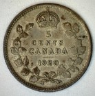 1920 Canada Silver Five Cents Very Good Circulated Vg 5c Canadian Coin