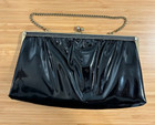 Vintage 1960s Black Vinyl Purse Cocktail Party Costume