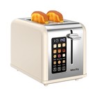 2 Slice Touch Screen Toaster  1 5  Wide Slot  Stainless Steel Smart Cream