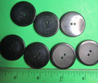  7  Vintage 1 1 8  Black Early Plastic 2-hole Buttons-r651