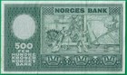 Norway 500 Kroner 1964  P34c  Presentable Vf Early Date For This Large Design