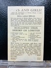 1930s Mickey Mouse Walt Disney Bell Bread Recipe Card