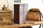 C 1900s Antique Primitive 25  Desktop Tool Stationery File Cabinet Vtg 7 Drawers