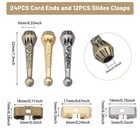 36 Pcs Bolo Tie Tips  3 Colors  End Caps  Slides  Clasps  Buckles  Alloy Kit