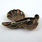 Vintage Art Nouveau Dove Brass Pin Antique Brooch French Casting