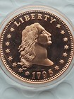 1 Oz   999 Copper Round 1795 Flowing Hair Dollar   in Capsule  